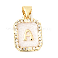 Brass Micro Pave Clear Cubic Zirconia Pendants&nbsp;KK-Z150-01G