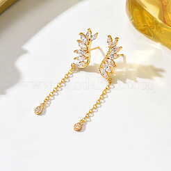 Brass Pave Cubic Zirconia Stud Dangle Earrings for Women&nbsp;TX2318