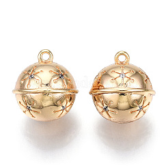 Brass Micro Pave Clear Cubic Zirconia Bell Charms&nbsp;KK-N216-402