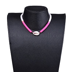 Handmade Polymer Clay Heishi Beads Braided Beaded Necklaces&nbsp;NJEW-JN02724-02