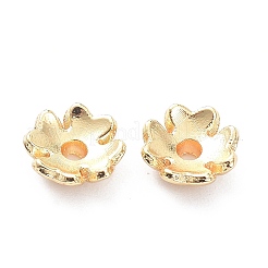 Brass 4-Petal Bead Caps&nbsp;X-KK-K086-22LG