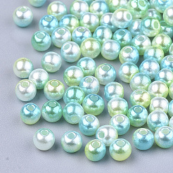 Rainbow ABS Plastic Imitation Pearl Beads&nbsp;X1-OACR-Q174-8mm-03