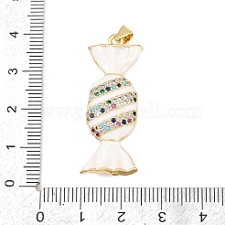 Brass Micro Pave Cubic Zirconia Pendants&nbsp;KK-C162-007G