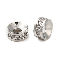 Rack Plating Brass Cubic Zirconia Beads&nbsp;KK-K349-03P