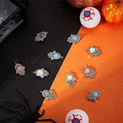 50Pcs 5 Colors Synthetic Luminous Stone Pendants&nbsp;PALLOY-PH0001-97