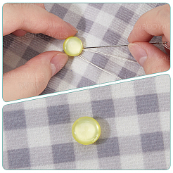 150Pcs 5 Colors Flat Round Resin Buttons&nbsp;BUTT-CY0001-24