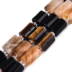 Natural Mixed Obsidian & Citrine & Tiger Eye Strands&nbsp;G-Q614-01A-05