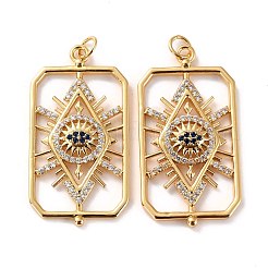 Brass Micro Pave Cubic Zirconia Pendants&nbsp;ZIRC-P092-034G-RS