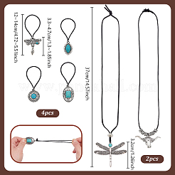 6Pcs Synthetic Turquoise & Alloy Necklaces & Hair Tie Kits&nbsp;SJEW-PH00014