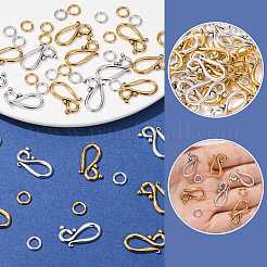 30Pcs 2 Colors Tibetan Style Hook and Eye Clasps&nbsp;FIND-FS0005-27