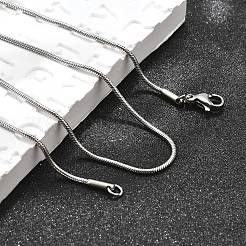 Non-Tarnish 304 Stainless Steel Snake Chain Necklaces&nbsp;NJEW-E122-32B