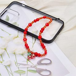Cat Eye & Acrylic Beaded Mobile Straps&nbsp;HJEW-SW00137-01