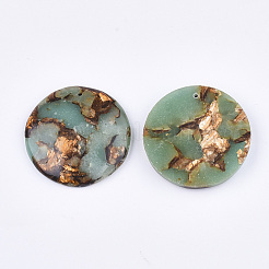 Assembled Natural Bronzite and Synthetic Aqua Terra Jasper Pendants&nbsp;G-S329-060