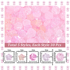 150Pcs 5 Styles Glass Beads&nbsp;GLAA-PA0001-50