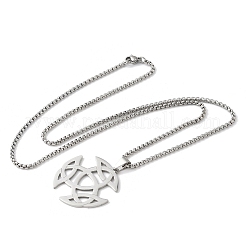 201 Stainless Steel Viking Triquetra Knot Pendant Necklaces&nbsp;NJEW-H065-06P