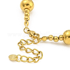 304 Stainless Steel & 201 Stainless Steel Round Beaded Bracelets for Women&nbsp;BJEW-G717-03B-GP