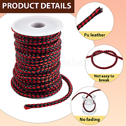 10M Round Braided PU Leather Cord&nbsp;LC-GF0001-13A