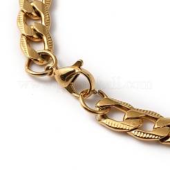 201 Stainless Steel Curb Chain Necklace & Rectangle Link Bracelet&nbsp;SJEW-F220-02B