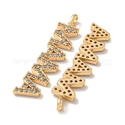 Mother's Day Brass Micro Pave Cubic Zirconia Pendants&nbsp;KK-K378-11G