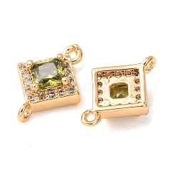 Brass Pave Cubic Zirconia Connector Charms&nbsp;CU-CBAEC99-07G