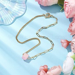 Electroplated Natural Quartz Hexagon Prism Pendant Necklaces&nbsp;NJEW-JN04996-04