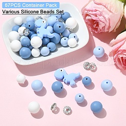 47Pcs 7 Styles Cartoon Silicone Beads&nbsp;FIND-YW0010-39A