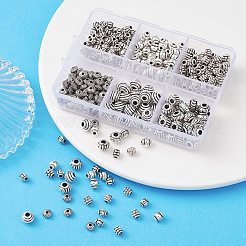 370Pcs 6 Styles Tibetan Style Alloy Spacer Beads&nbsp;TIBEB-YW0001-13