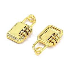 Rack Plating Brass Micro Pave Clear Cubic Zirconia Pendants&nbsp;KK-M293-26G