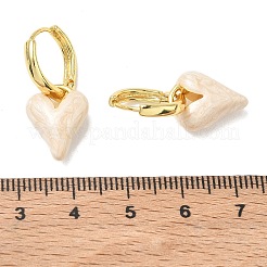 Brass Enamel Dangle Hoop Earrings for Women&nbsp;KK-CBA760A-06G-05