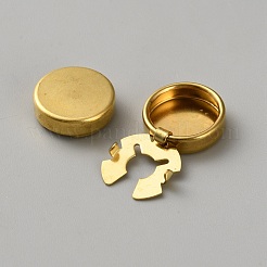 Flat Round Brass Button Covers Settings&nbsp;KK-WH0044-215
