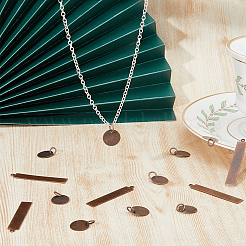 80Pcs 2 Style Brass Stamping Blank Tag Charms&nbsp;KK-FH0005-25