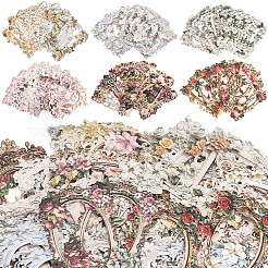 6 Sets 6 Colors Paper Self-Adhesive Lace Stickers&nbsp;DIY-SP0004-94