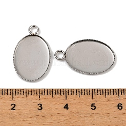 304 Stainless Steel Pendant Cabochon Settings&nbsp;STAS-NH0002-01B-P