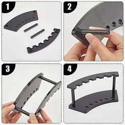 2 Sets 2 Colors 6 Hole Plastic Pen Holder&nbsp;ODIS-CP0001-11
