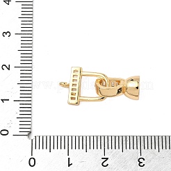 Brass Micro Pave Clear Cubic Zirconia Fold Over Clasps&nbsp;KK-S531-32G