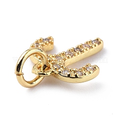 Brass Micro Pave Cubic Zirconia Charms&nbsp;ZIRC-F131-16G-10
