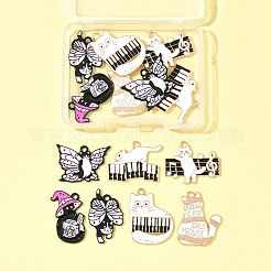 14Pcs 7 Styles Spray Painted Alloy Enamel Pendants&nbsp;ENAM-FS0002-63