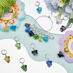 Glass Butterfly Pendant Locking Stitch Markers&nbsp;HJEW-SC00069