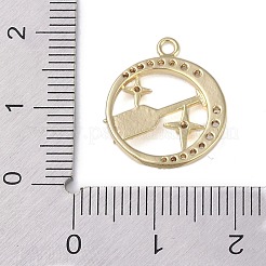 Brass Micro Pave Clear Cubic Zirconia Pendants&nbsp;LS-FIND-B077-02G-04