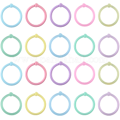 250Pcs 10 Colors Heart Plastic Loose Leaf Book Binder Hinged Rings&nbsp;FIND-CP0003-20B