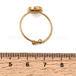 Flat Round 304 Stainless Steel Open Cuff Bangle Makings with Bezel Tray&nbsp;SA-CBABF3F-04G-07