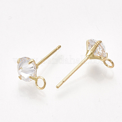 Brass Stud Earring Findings&nbsp;KK-T035-123G