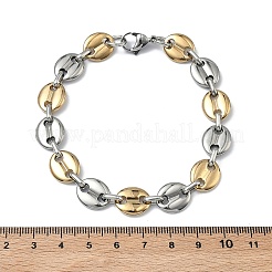 304 Stainless Steel Coffee Bean Chain Bracelets for Women Men&nbsp;BJEW-B169-03GP