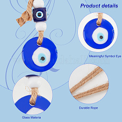 6Pcs Handmade Lampwork Evil Eye Pendants Decoration&nbsp;HJEW-PH0001-53
