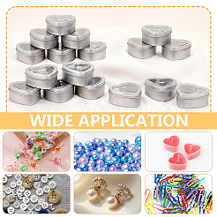 60Pcs Tinplate Packing Boxes with Visible Window Lid&nbsp;CON-WA0001-12
