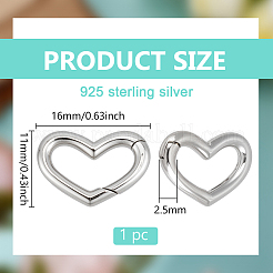 1Pc Sterling Silver Spring Gate Rings&nbsp;STER-BC0003-47P