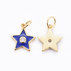 Brass Micro Pave Cubic Zirconia Charms&nbsp;KK-G360-09