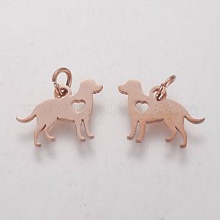 304 Stainless Steel Puppy Pendants&nbsp;STAS-Q201-T464R