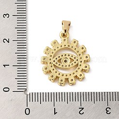 Rack Plating Brass Micro Pave Cubic Zirconia Pendants&nbsp;KK-P241-33G
