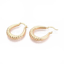 U-Shaped Brass Hoop Earrings&nbsp;EJEW-T047-105G
